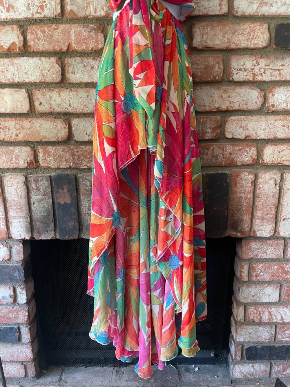 Ronny Kobo Natasha Dress Floral Halter Maxi Gown M - Picture 7 of 16